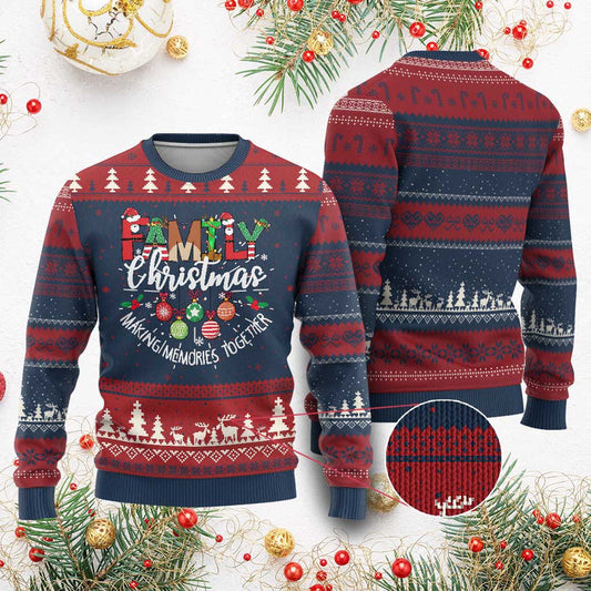 Family Xmas 2024 Ugly Christmas Sweater Making Memories Together Family Matching