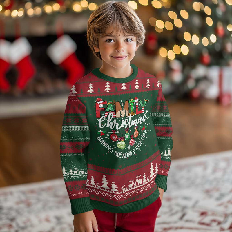 Family Xmas 2024 Ugly Christmas Sweater Making Memories Together Family Matching
