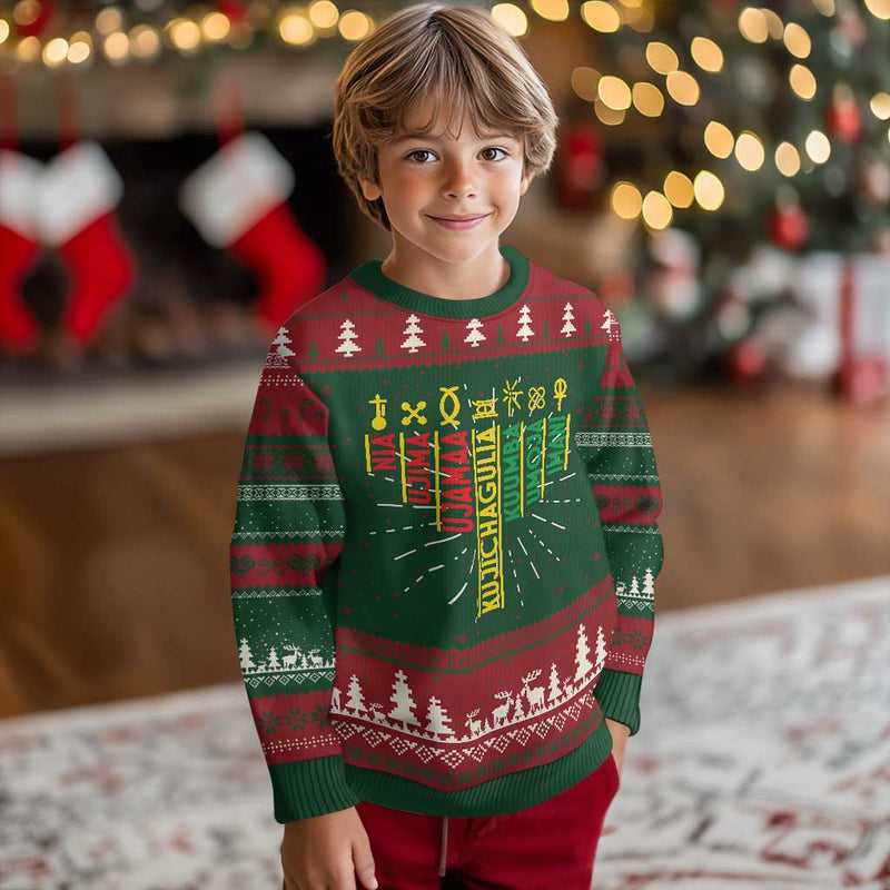 African American 7 Principles Of Kwanzaa Ugly Christmas Sweater