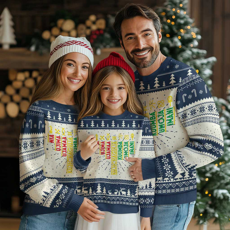 African American 7 Principles Of Kwanzaa Ugly Christmas Sweater
