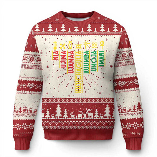 African American 7 Principles Of Kwanzaa Ugly Christmas Sweater