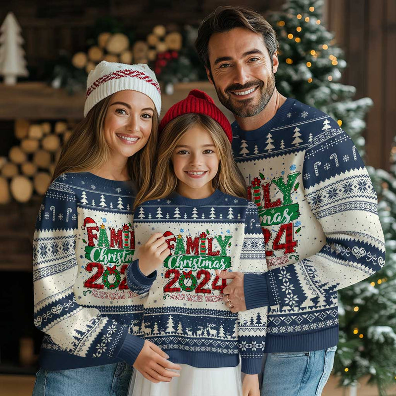 Family Christmas 2024 Ugly Christmas Sweater Making Memories Together