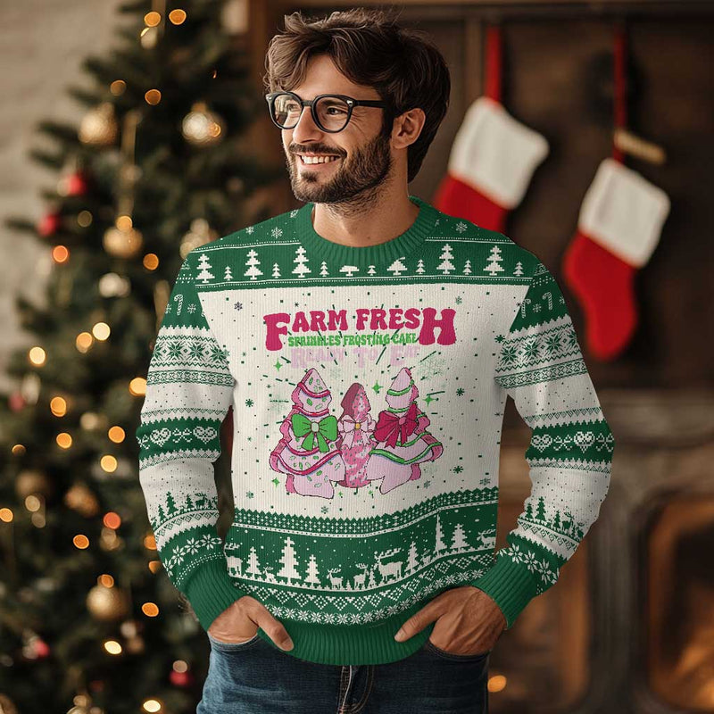 Farm Fresh Christmas Tree Cakes Coquette Ugly Christmas Sweater