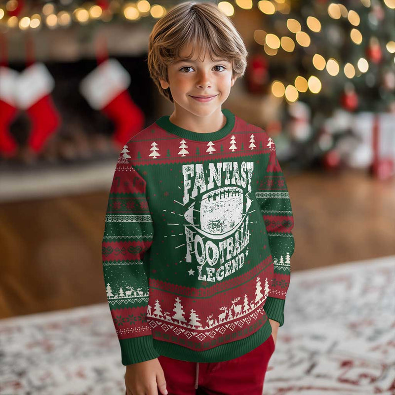 Fantasy Football Legend Knitted Sweatshirt Funny Gameday Dad