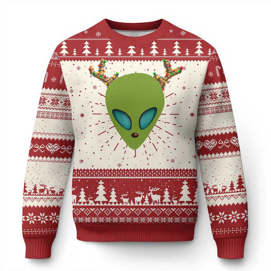 Alien Xmas Ugly Christmas Sweater Funny Humans Aren&#39;t Real Cute UFO Gift