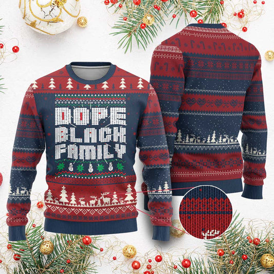 African American Family Ugly Christmas Sweater Dope Black Family Matching Ugly Xmas