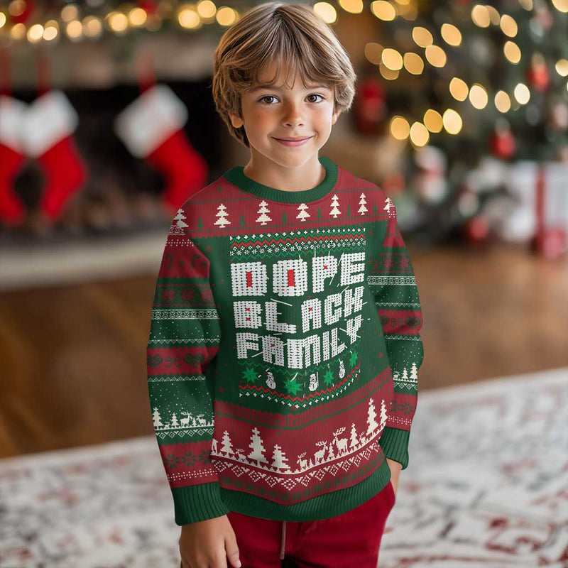African American Family Ugly Christmas Sweater Dope Black Family Matching Ugly Xmas