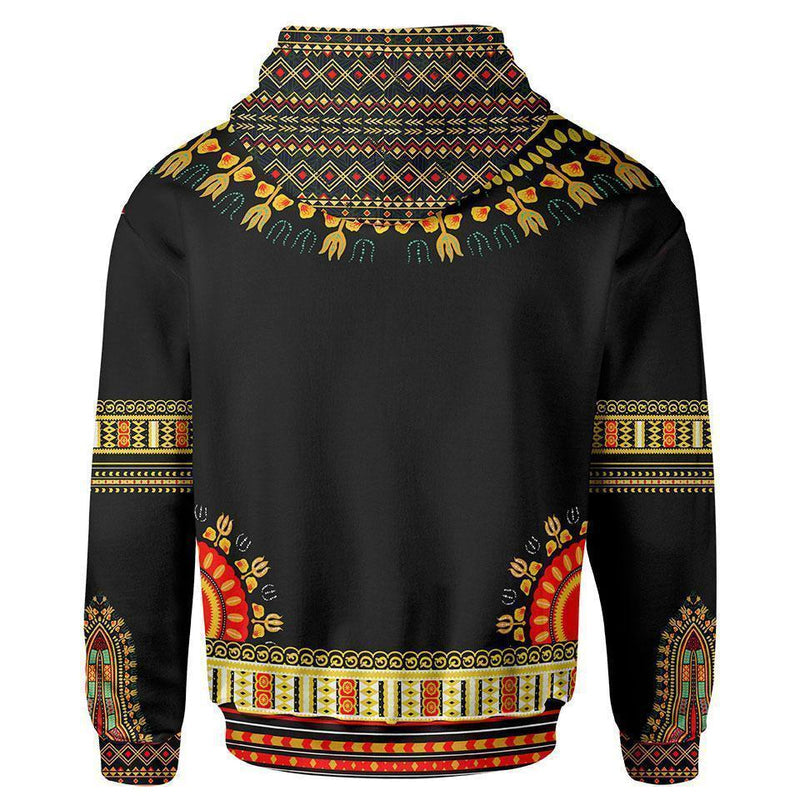 African Colorful Dashiki Zip Hoodie